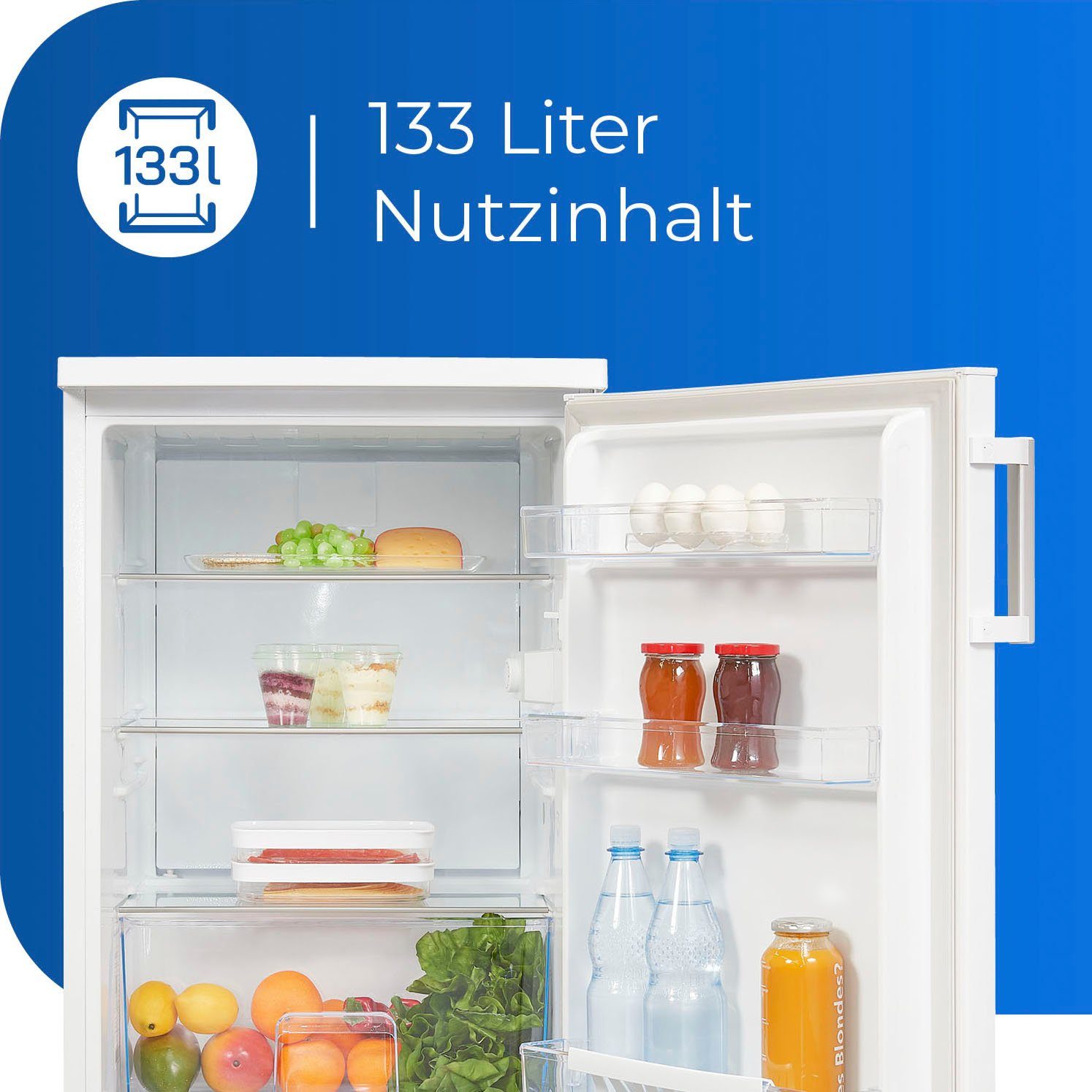 exquisit Kühlschrank KS16-V-H-010D weiss, 85,5 cm hoch, 56 cm breit