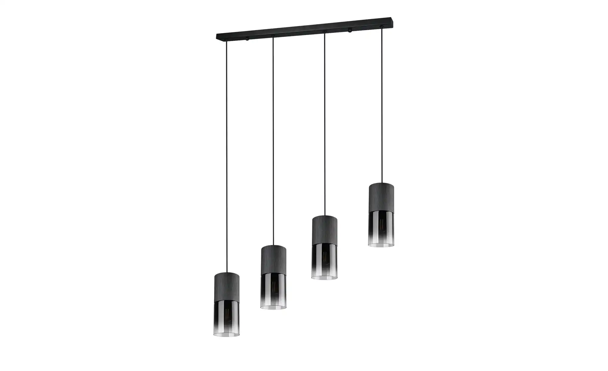 Trio Pendelleuchte, 4-flammig, Rauchglas schwarz