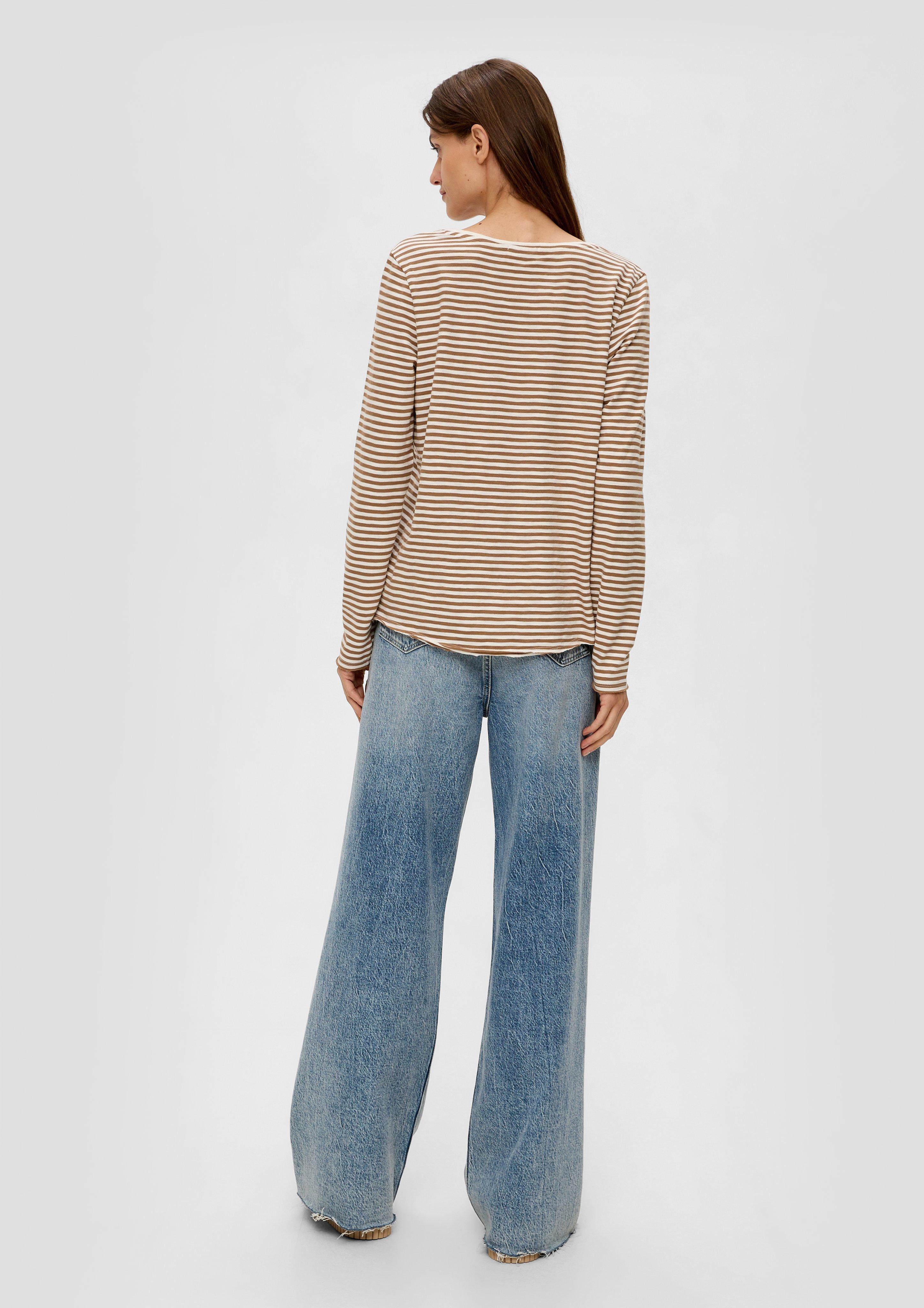 Gestreiftes Longsleeve mit Rollsaum  2135958-84H2
