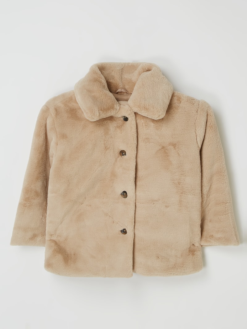 Jacke aus Kunstfell in camel
