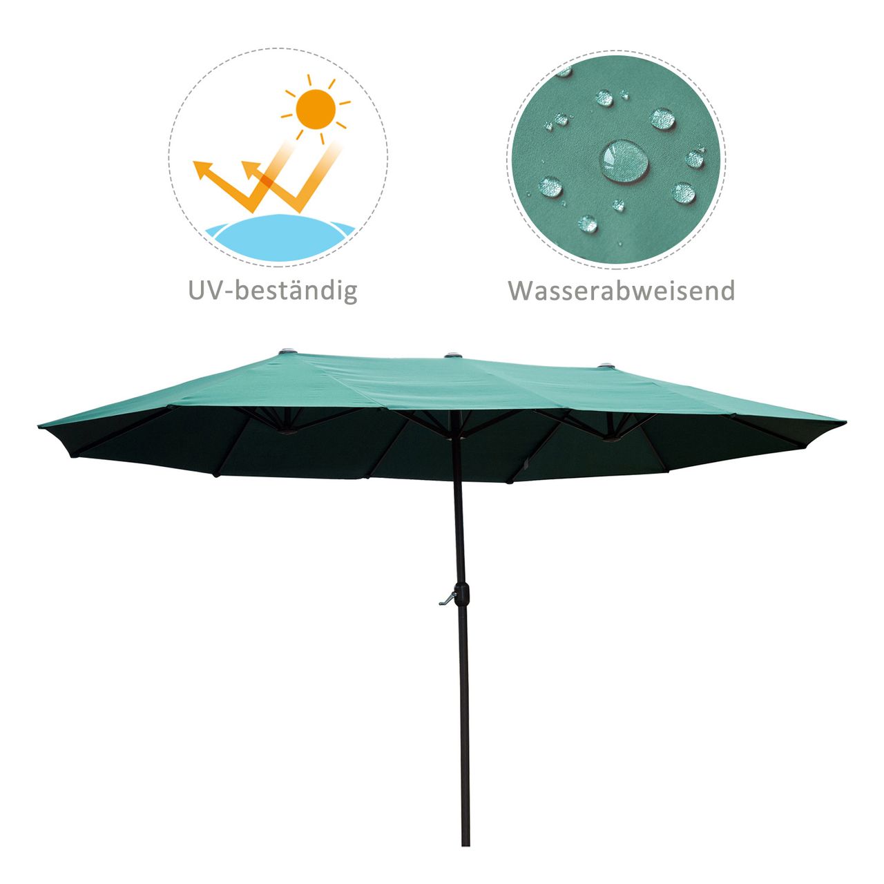 Outsunny Doppelsonnenschirm Gartenschirm 460x270cm