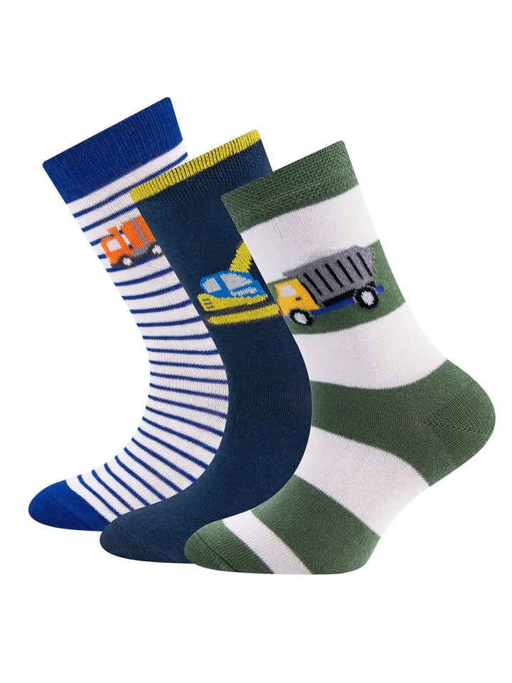 ewers Socken 3er Pack Baustelle in blau-grün günstig kaufen