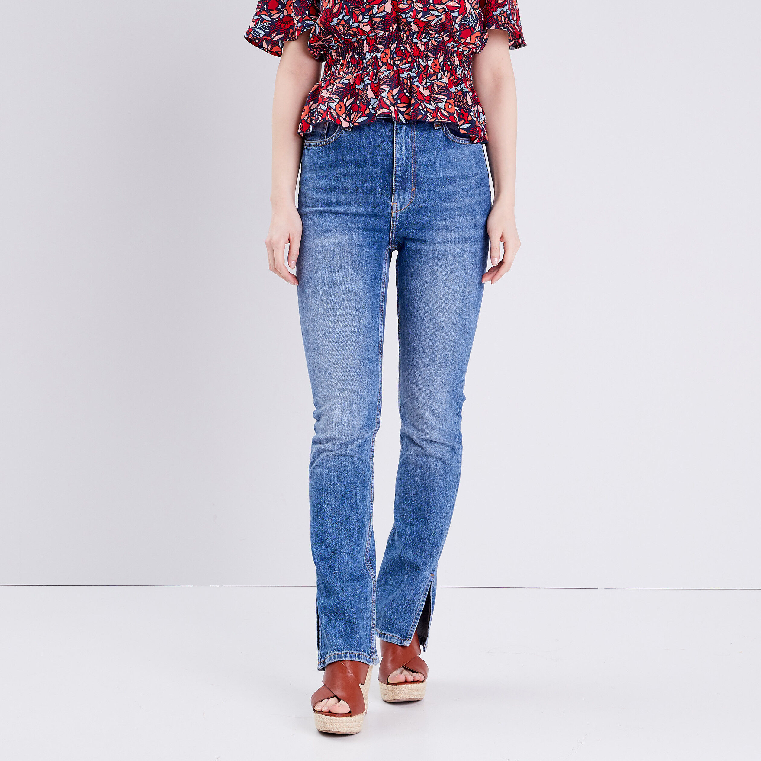 Jeans slim à fentes denim double stone femme | Cache Cache