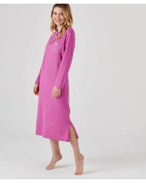 Chemise de nuit manches longues, maille jersey