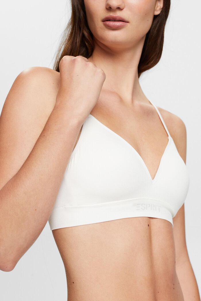 Nahtloser, wattierter Bralette mit Logo