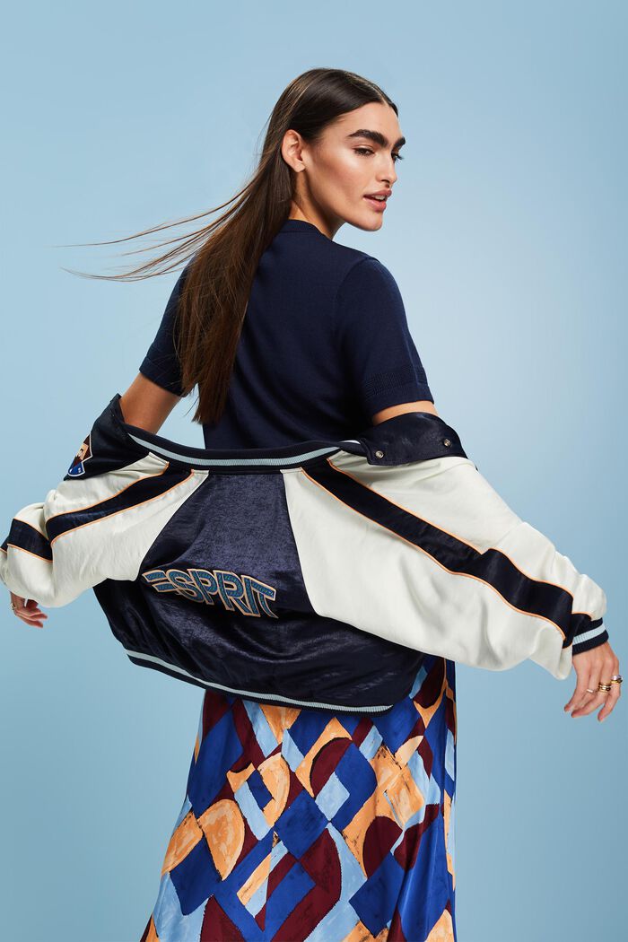 Kurzärmliger Wollpullover