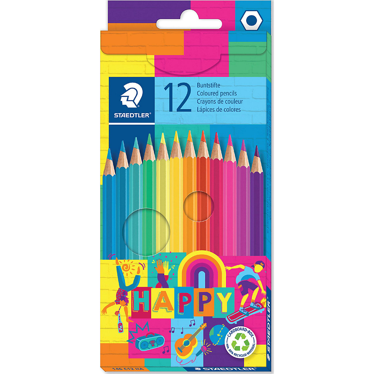 Buntstifte HAPPY, 12 Farben