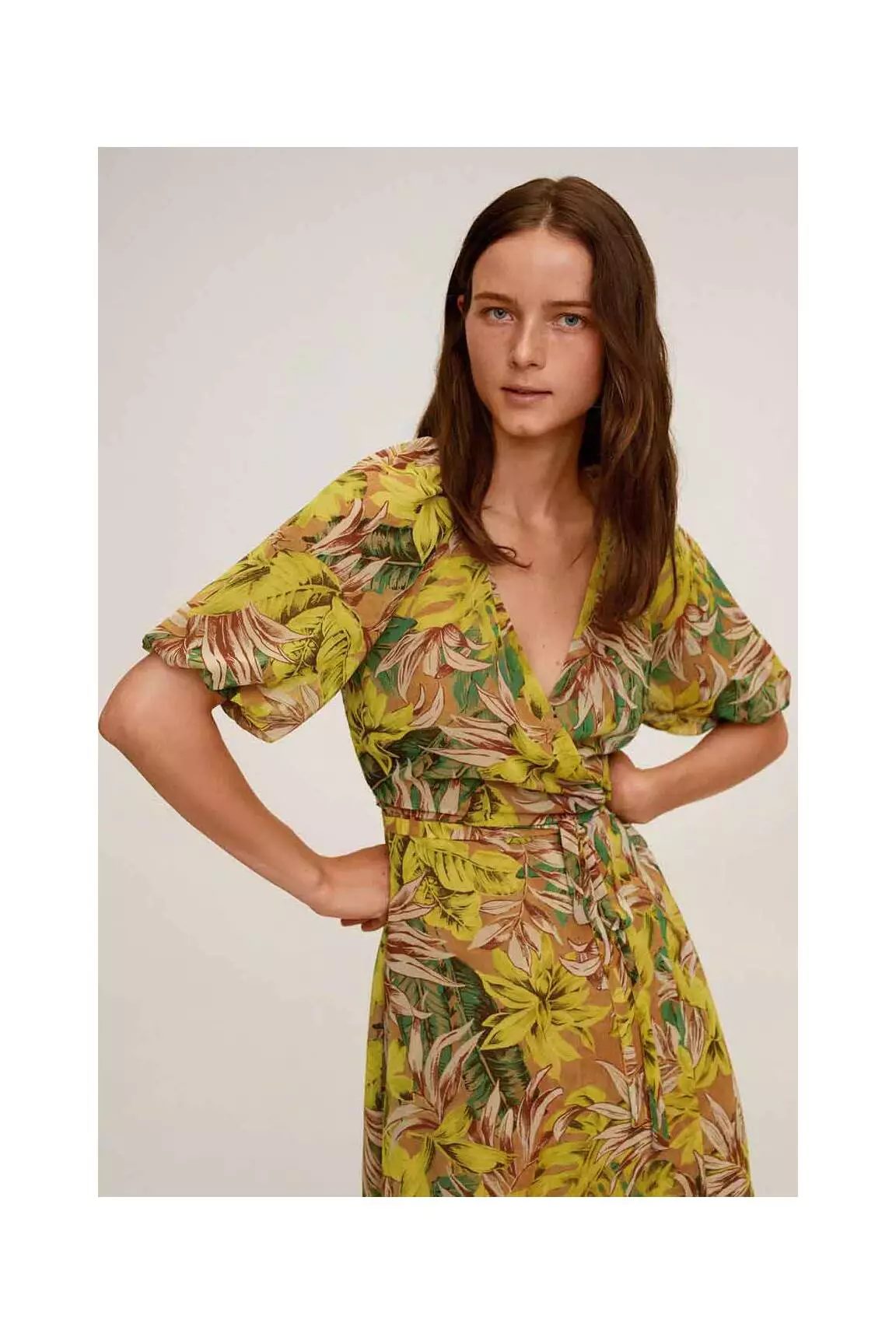 Mango Robes Longues Femme couleur jaune