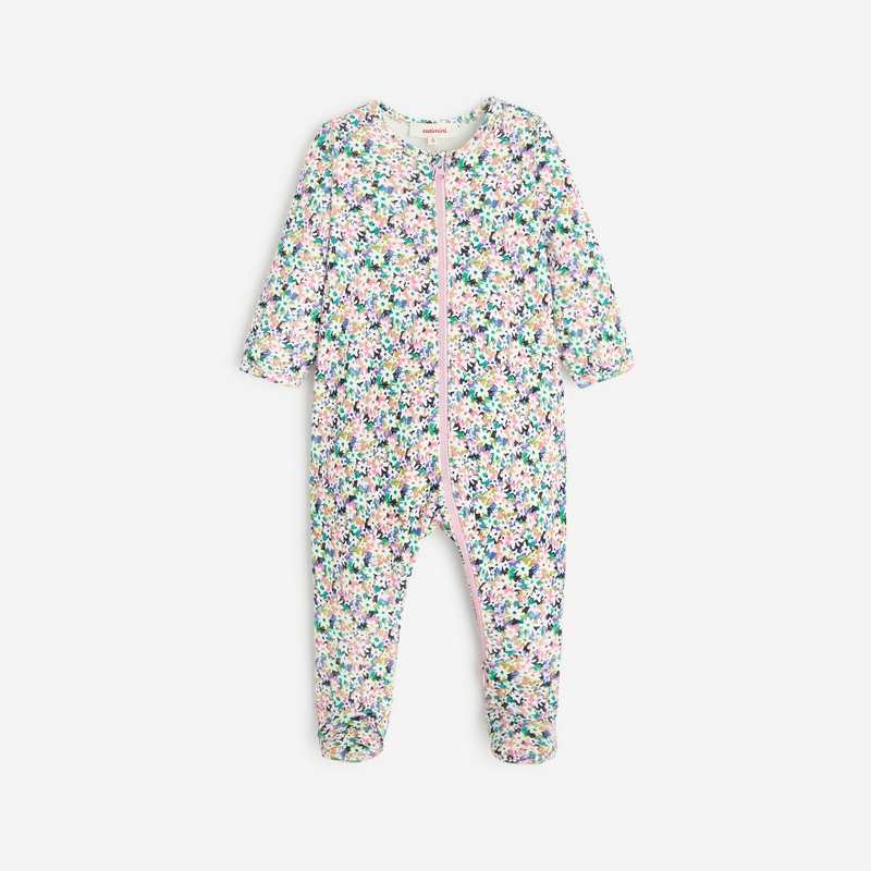 Pyjama bébé fille semi fleuri blanc Catimini