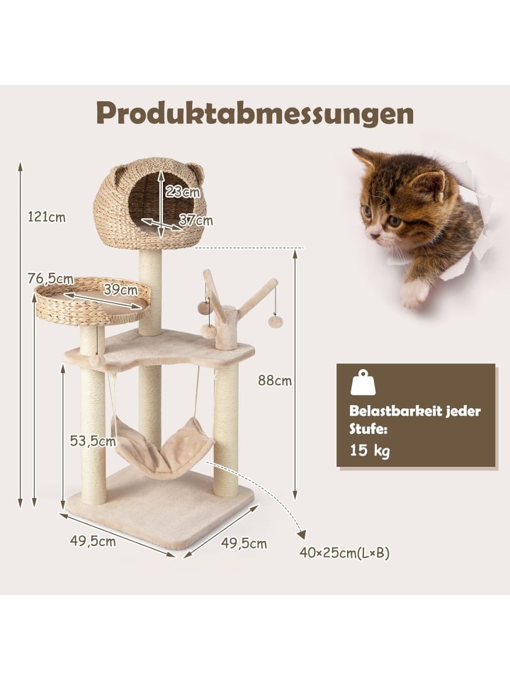 COSTWAY Katzenbaum mit Höhle in Beige günstig kaufen onesize