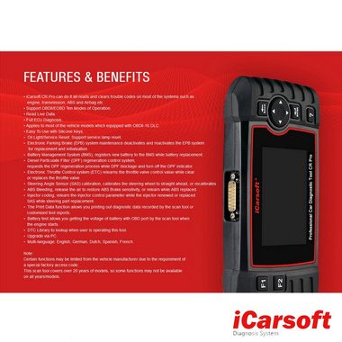 iCarsoft OBD2-Diagnosegerät CR PRO OBD-2 Scanner + Kostenlose Online Updates DEUTSCH