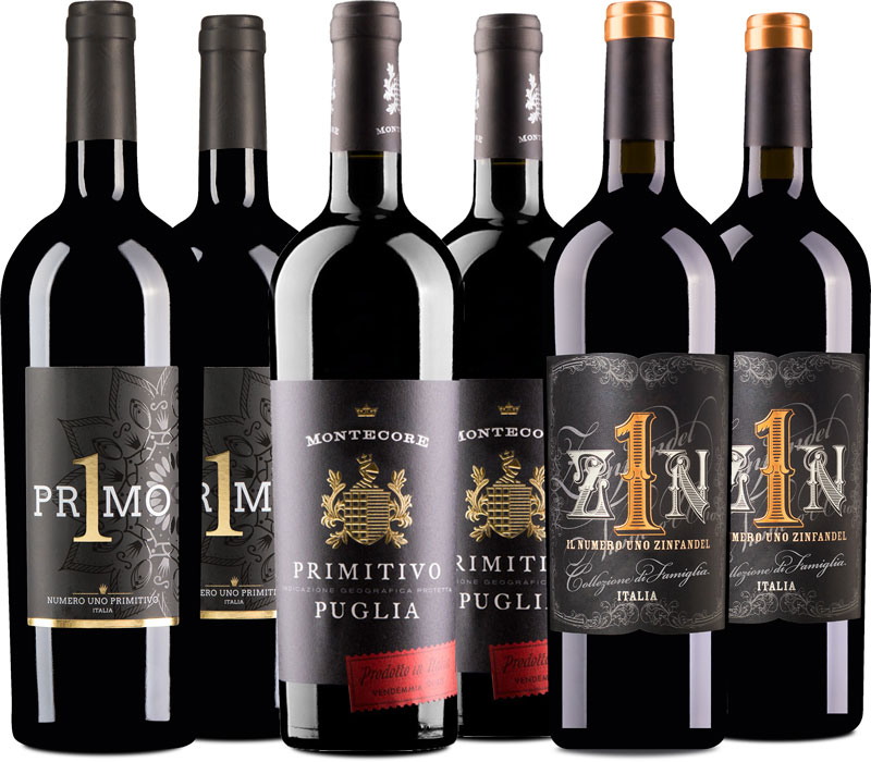 6er Weinpaket Primitivo Italien
