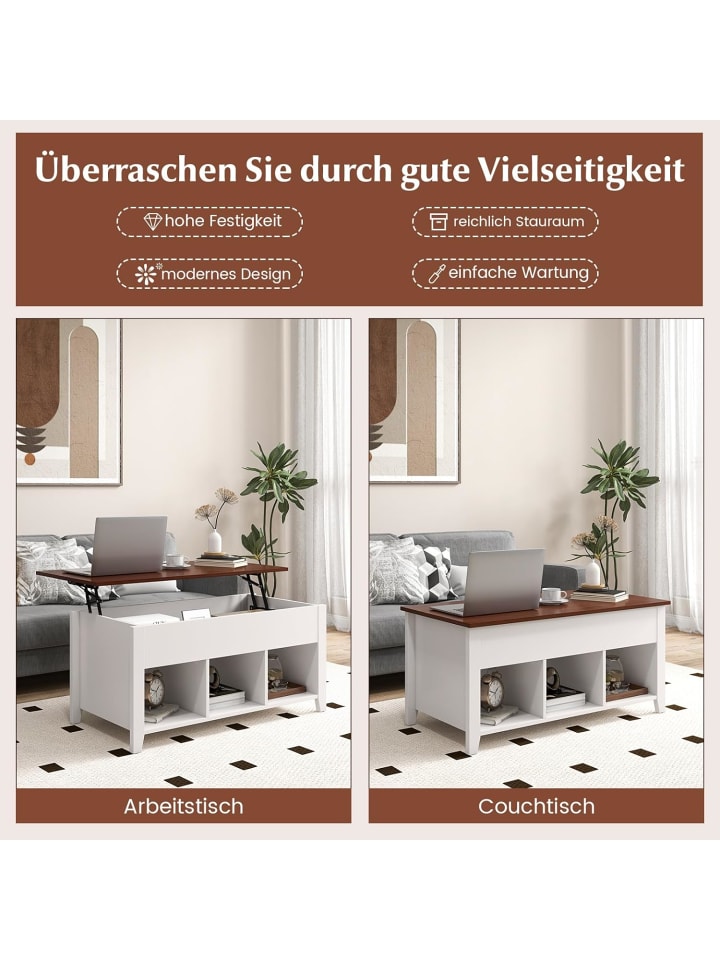 COSTWAY Couchtisch in Beige günstig kaufen onesize