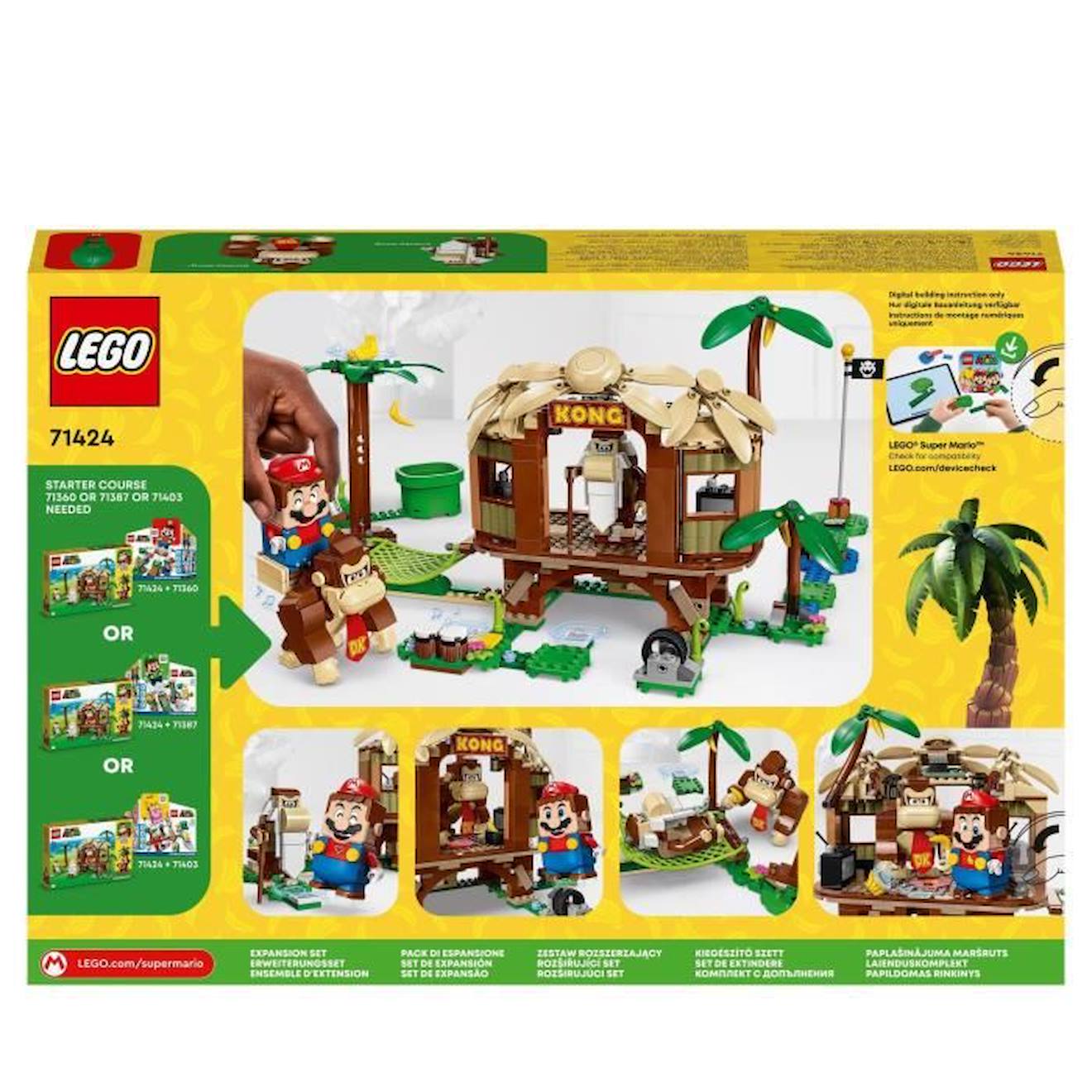 LEGO® Super Mario 71424 Ensemble d'Extension La Cabane de Donkey Kong, Jouet à Combiner avec Pack de Démarrage marron