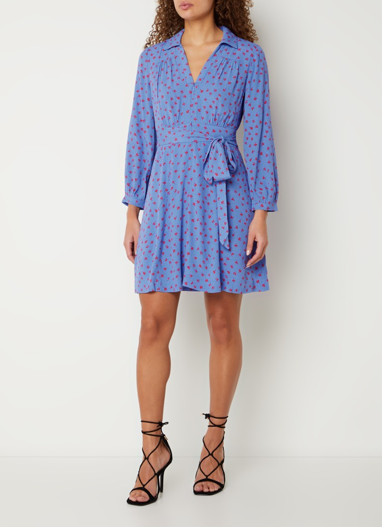Rochie scurtă cu imprimeu floral și fluier
