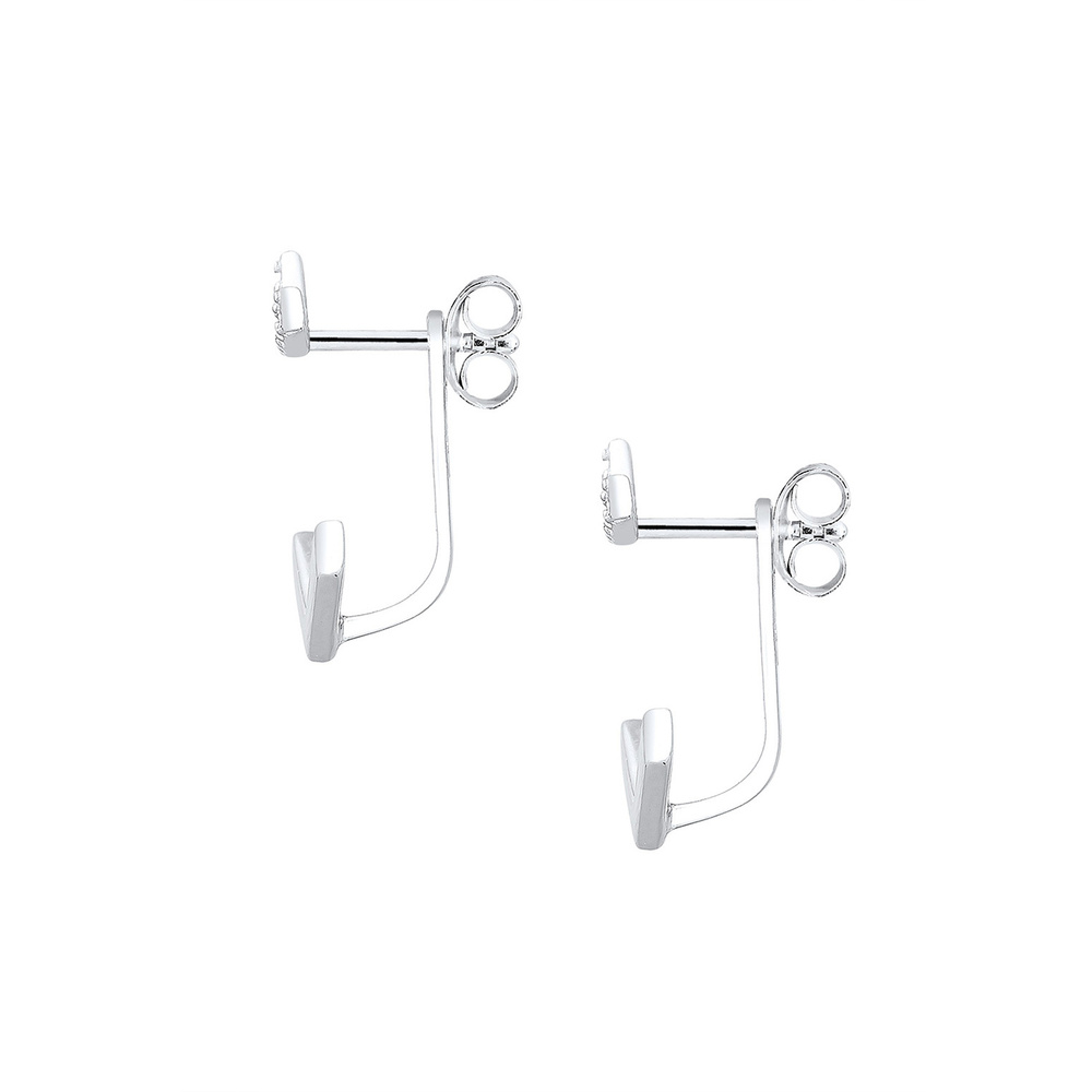 Elli Elli Boucles d'Oreilles Femme Triangle Cristaux 925 Argent Boucles d'oreilles