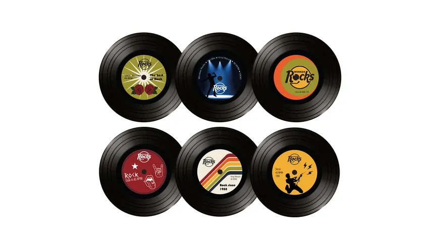Winkee Rocks Vinyl Rock Untersetzer