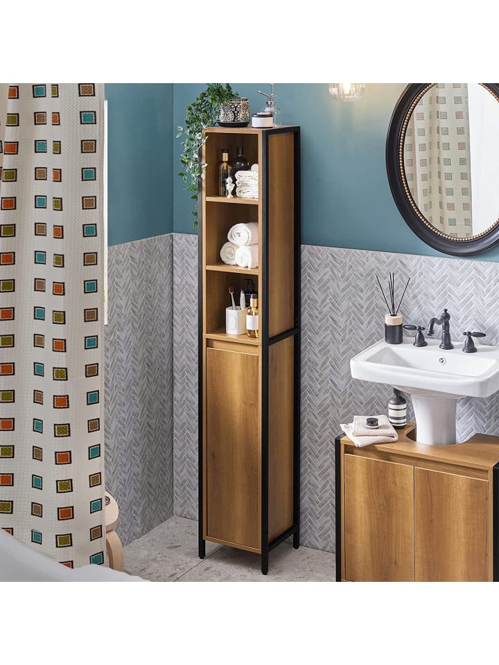 SoBuy Badezimmer-Hochschrank in Braun - (B)30 x (H)168 x (T)28cm günstig kaufen onesize