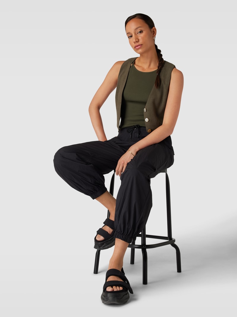 Cropped Weste mit Knopfleiste in khaki