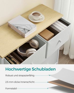 SONGMICS Kommode, Aufbewahrungsschrank mit 6 Stoffschubladen
