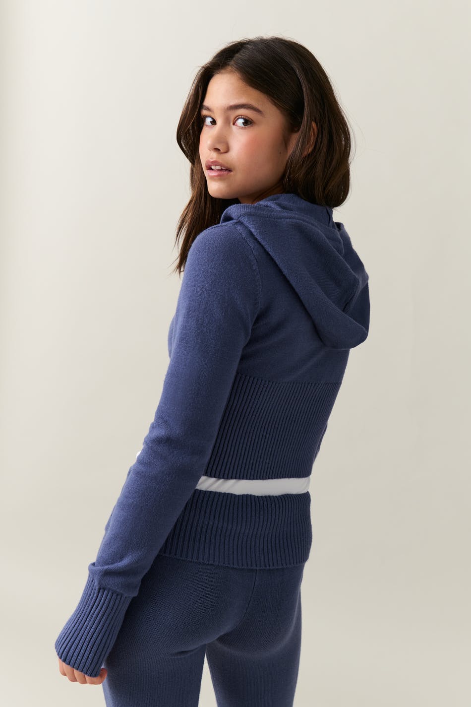 Knitted yoga hood