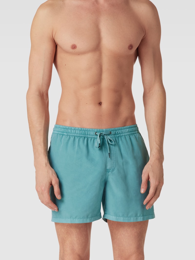 Badehose mit Label-Details Modell 'EVERYDAY SURF WASH' in rauchblau