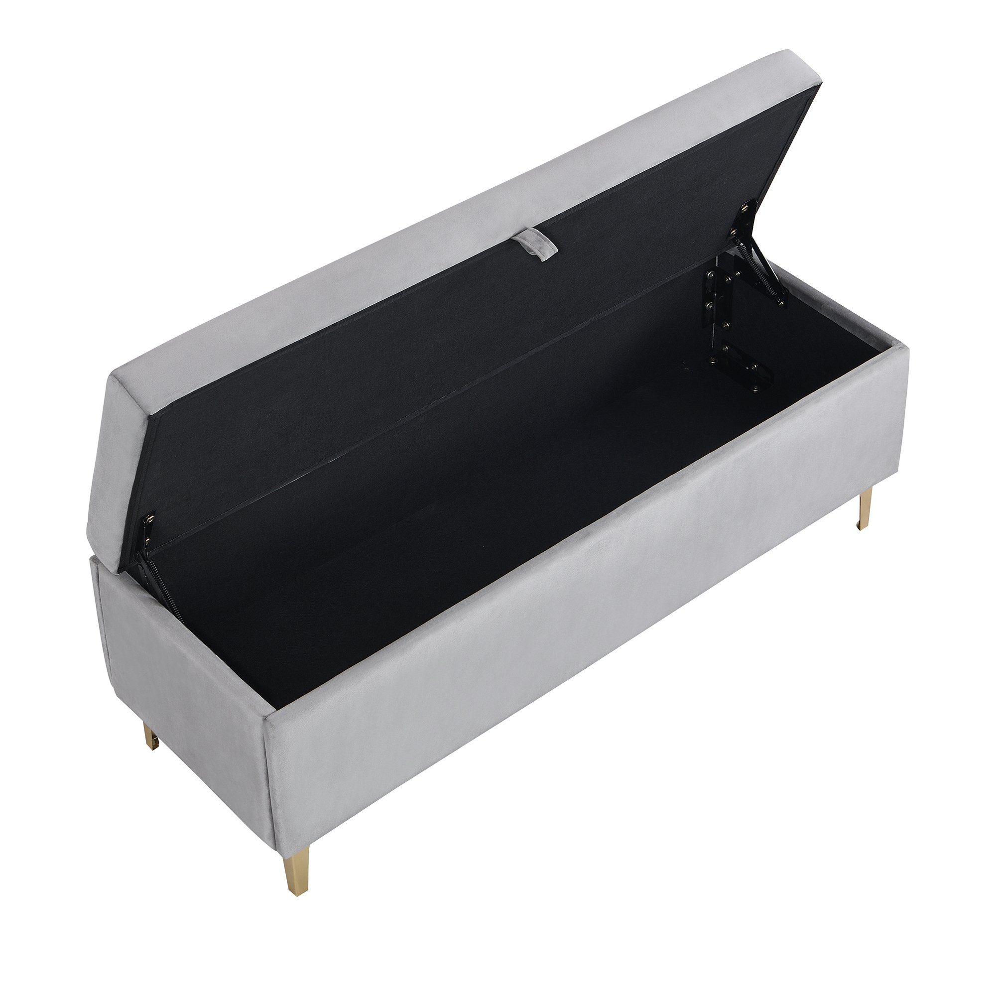 REDOM Polsterbett Polsterbett Polsterbank Doppelbett Bett mit Lattenrost ohne Matratze (grau, Samt, 119 x 42.5 x 48 cm), Gepolsterte Sitzbank, hochwertiges Samt