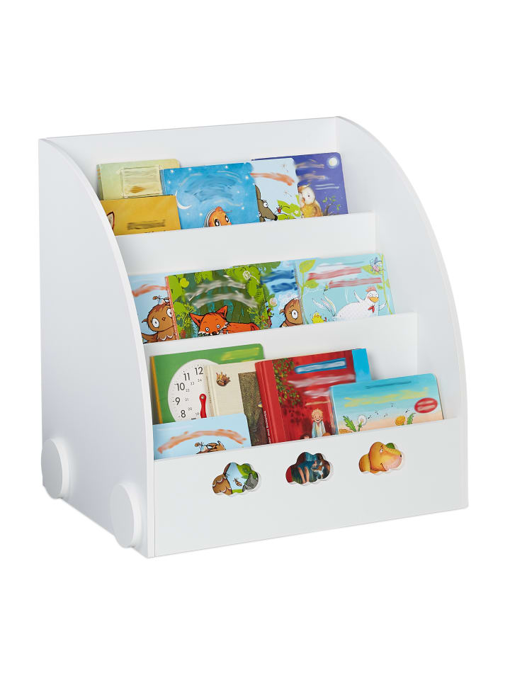 relaxdays Kinderbücherregal in Weiß - (B)58 x (H)60 x (T)45 cm günstig kaufen onesize