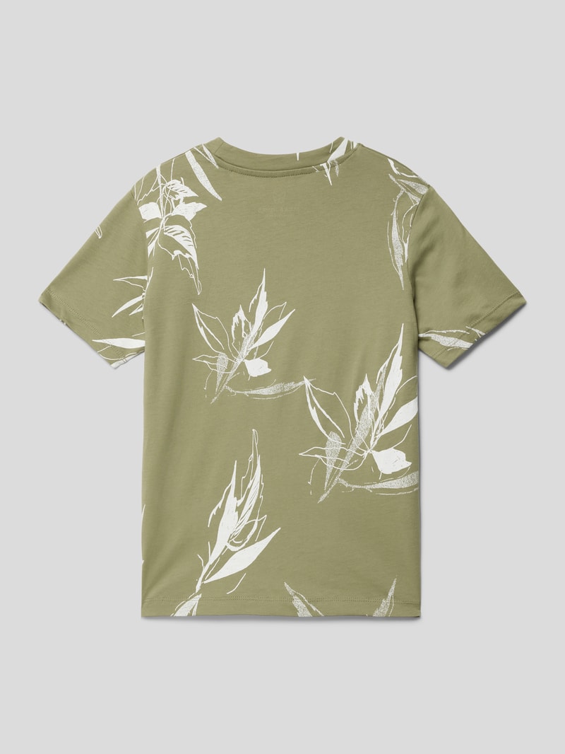 T-Shirt mit Label-Detail Modell 'CRAYON' in schilf