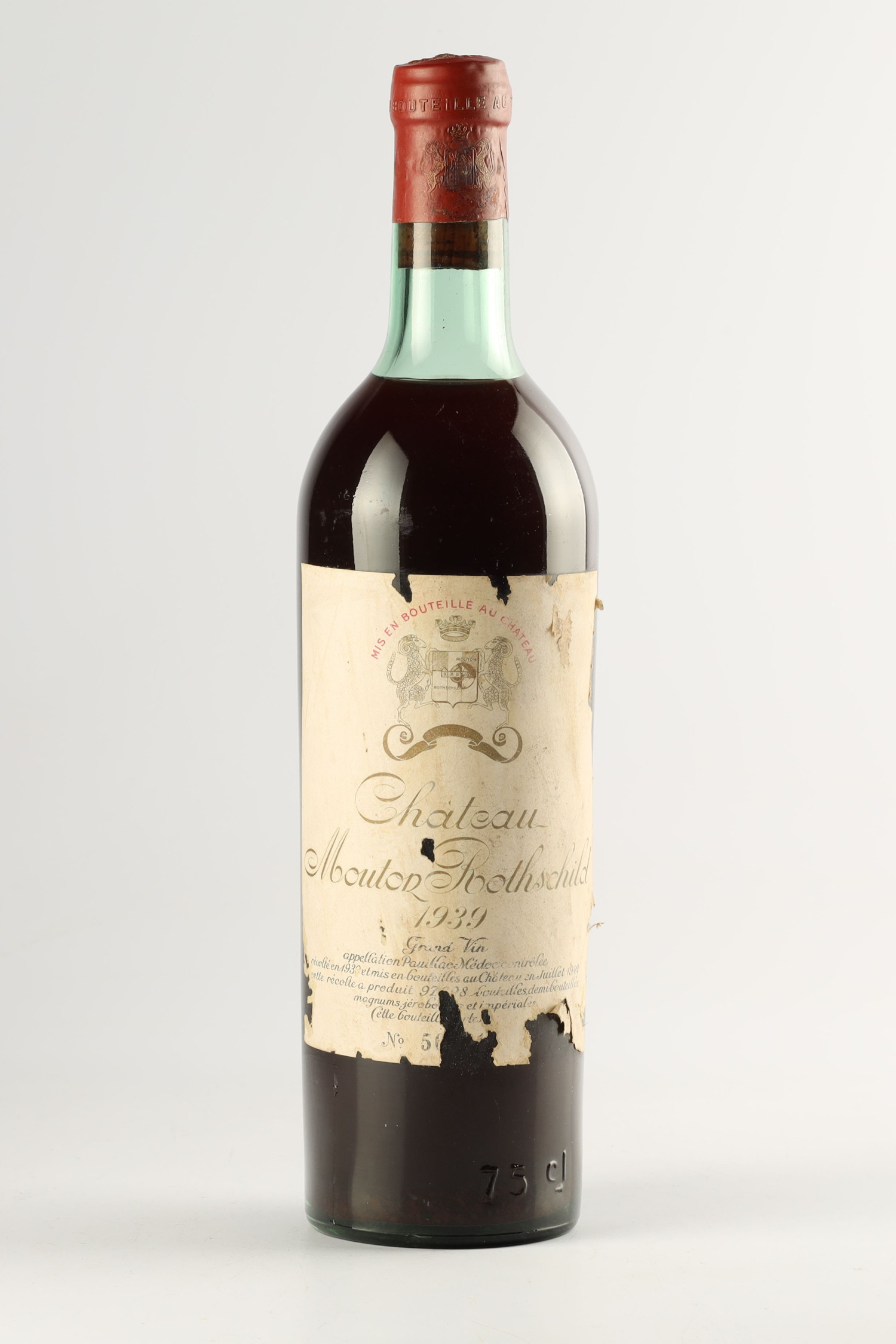 Vin 1939 CHÂTEAU MOUTON ROTHSCHILD 1939, Pauillac. Vin ancien - SoDivin