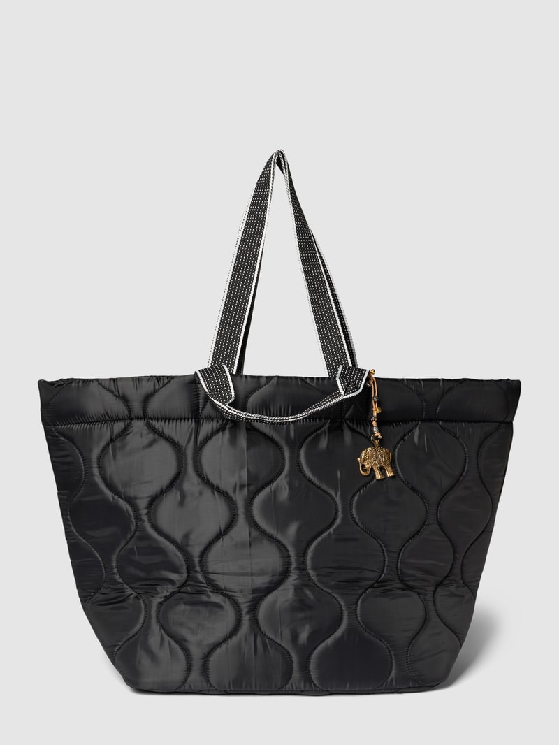 Shopper mit Steppnähten Modell 'QULITED' in schwarz