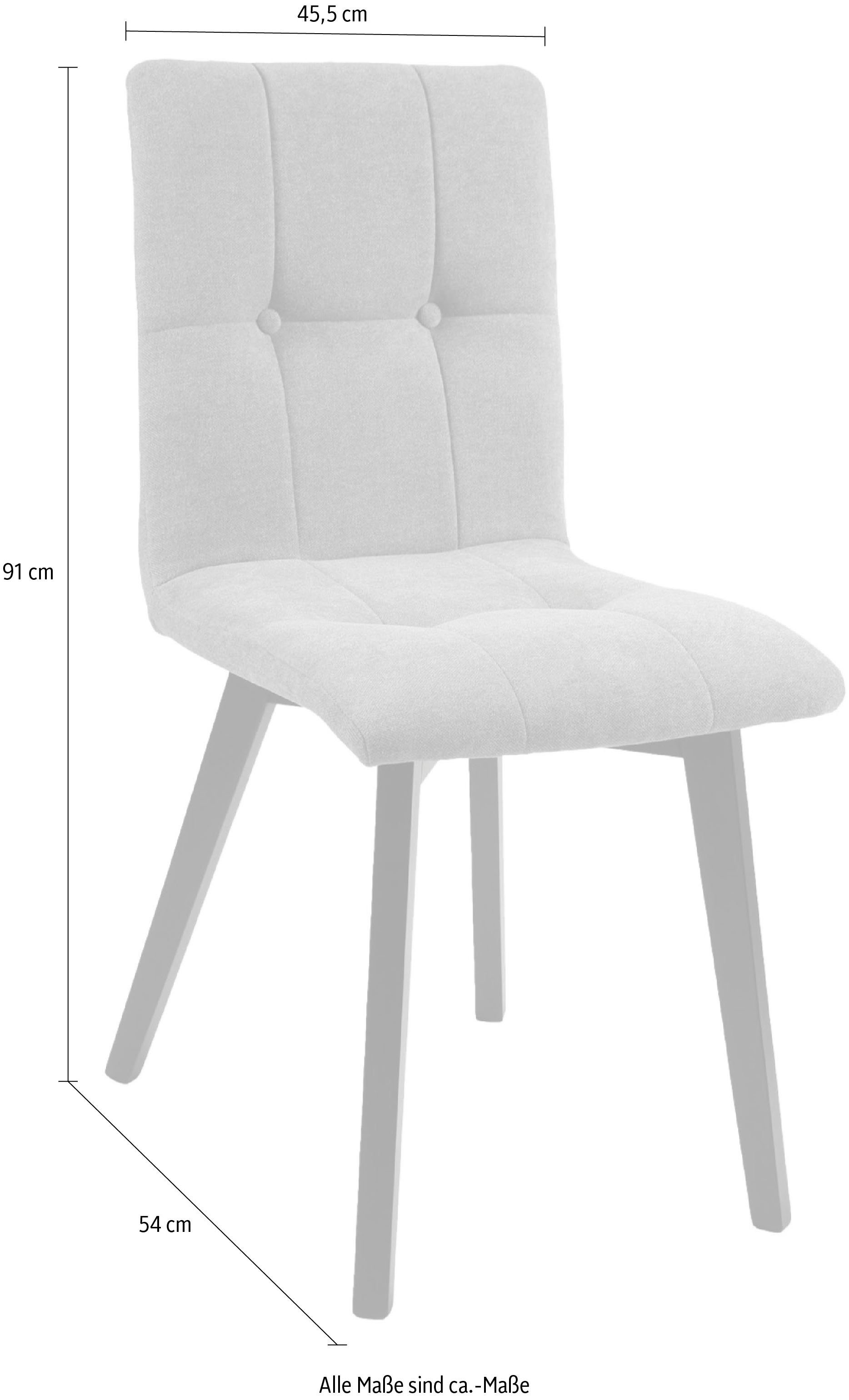 Home affaire 4-Fußstuhl Dana D (Set, 2 St), Sitz und Rücken Gepolstert