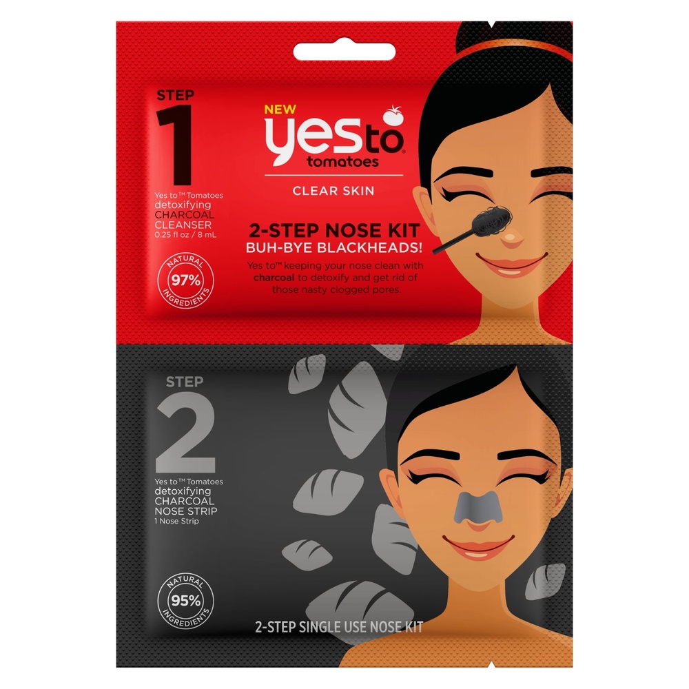 Yes To Masque 2 étapes - Set pour le nez à la Tomate et Charbon Patch pour le nez
