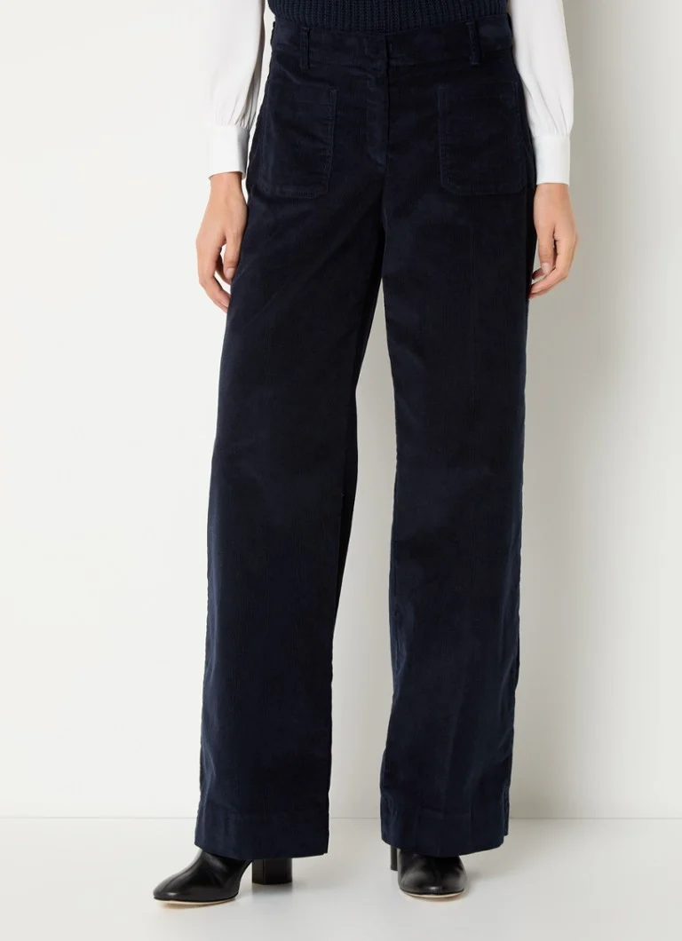BRAX Maine high waist wide fit corduroy trousers with patch pockets