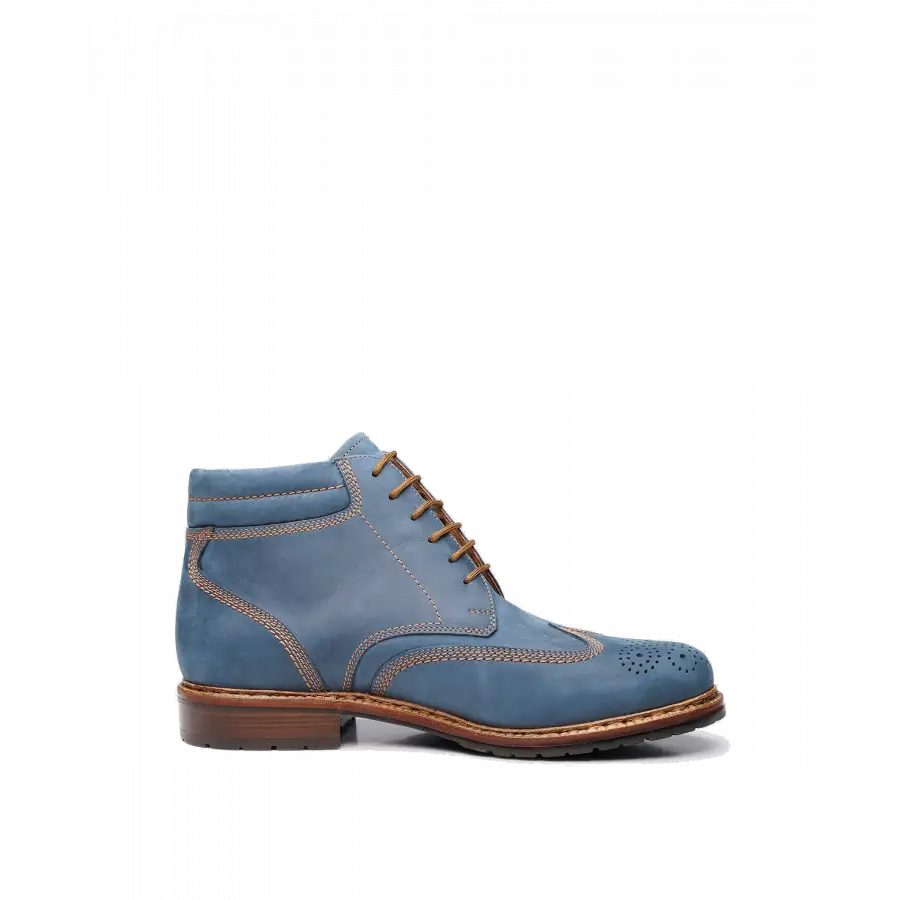 Heinrich Dinkelacker - Stiefel JANOSH K FULL-BROGUE H Nubukleder - blau