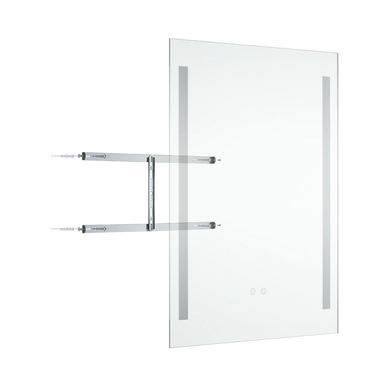 IMPTS Badspiegel LED Badezimmerspiegel mit Beleuchtung Touchschalter, IP44,Dimmbar