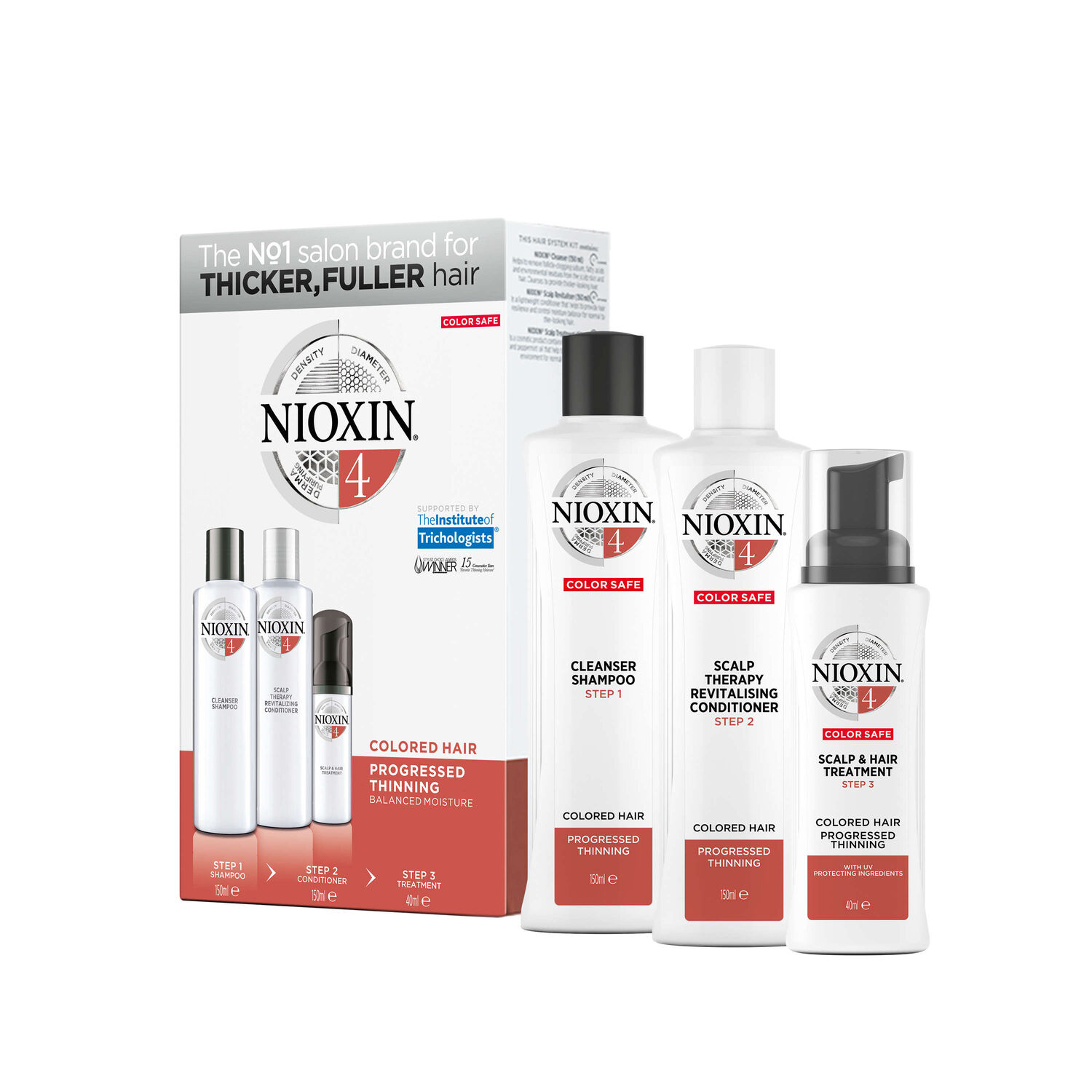 Nioxin Nioxin System 4 Kit chute avancée - cheveux colorés et visiblement clairsemés - 3 Soins