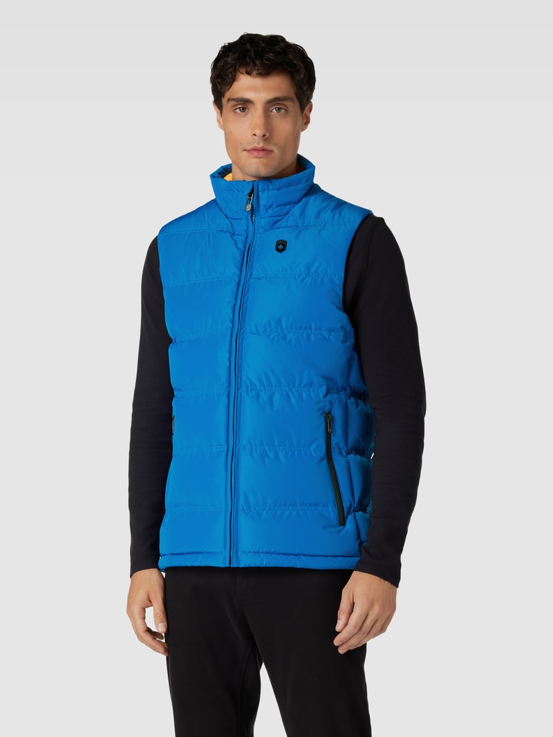 Steppweste mit Label-Applikation Modell 'SNOWDOME' in aqua blau