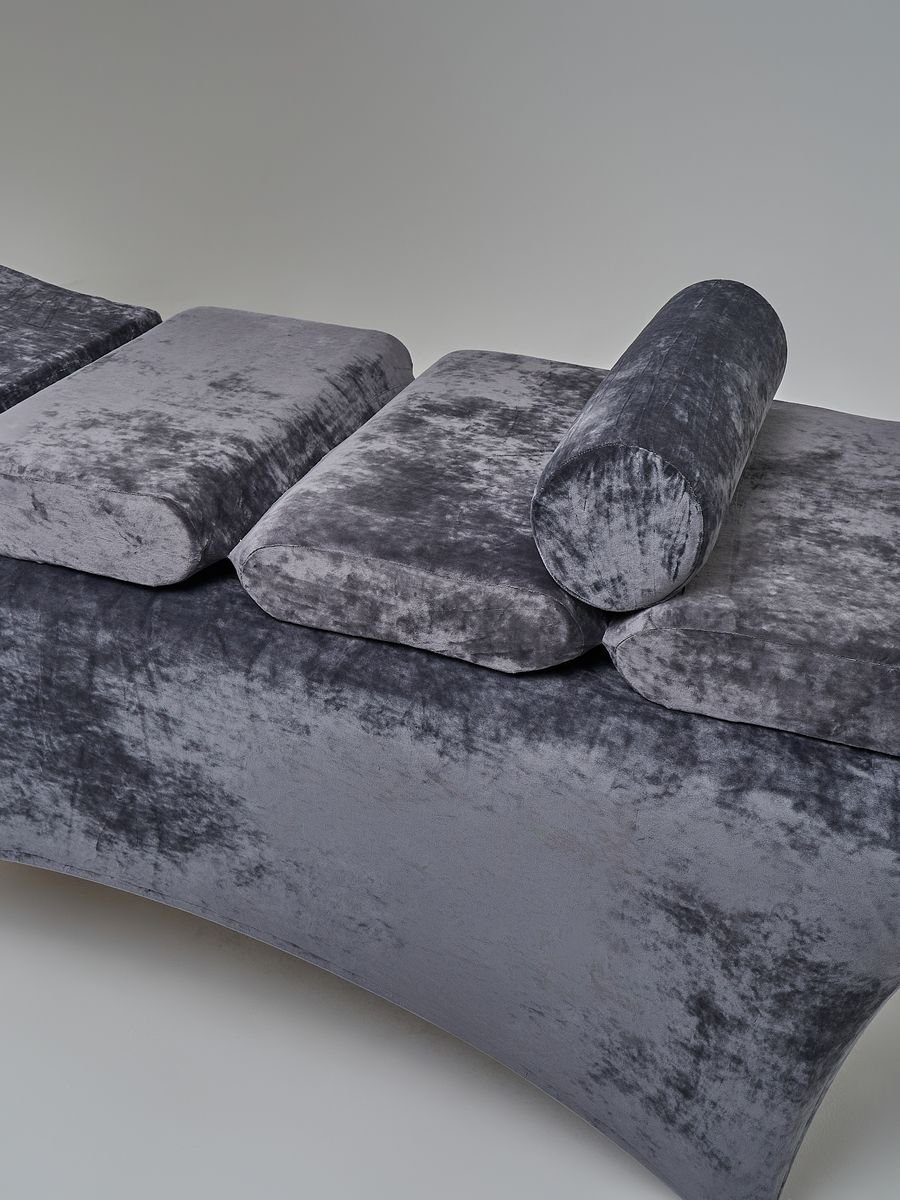 STM Company Bodenkissen Rundes Kniekissen mit Memory Schaum, 55x16 cm, Veloursbezug mit Reißverschluss