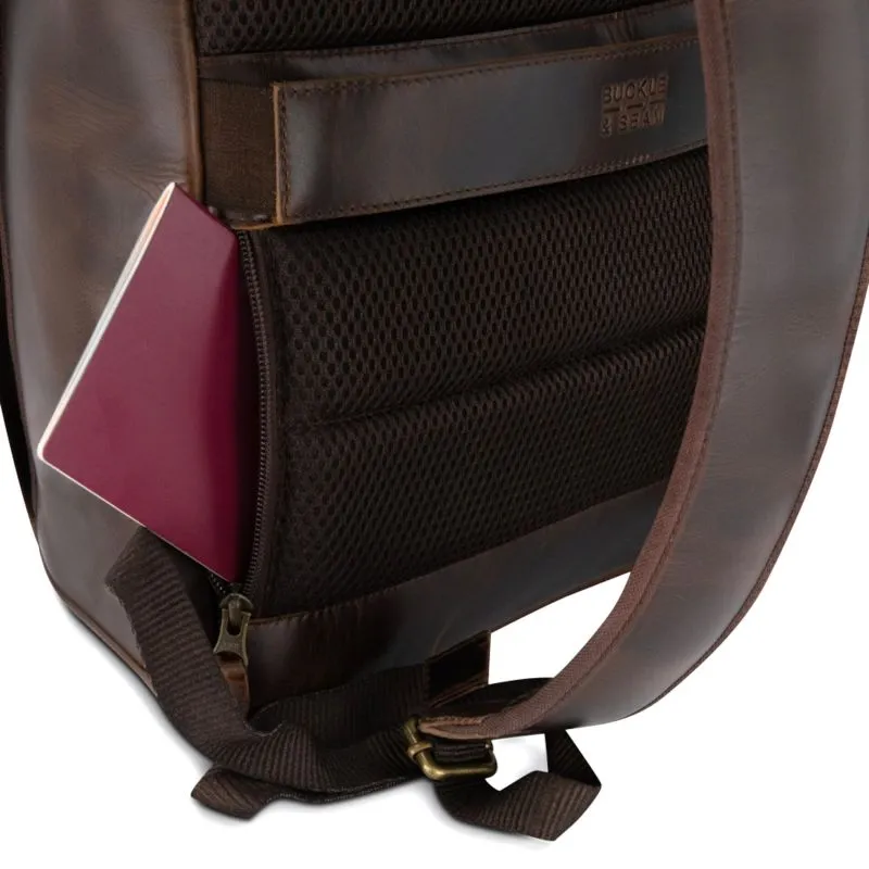 Buckle & Seam Leder Rucksack Siwa - Braun \/ Stripes