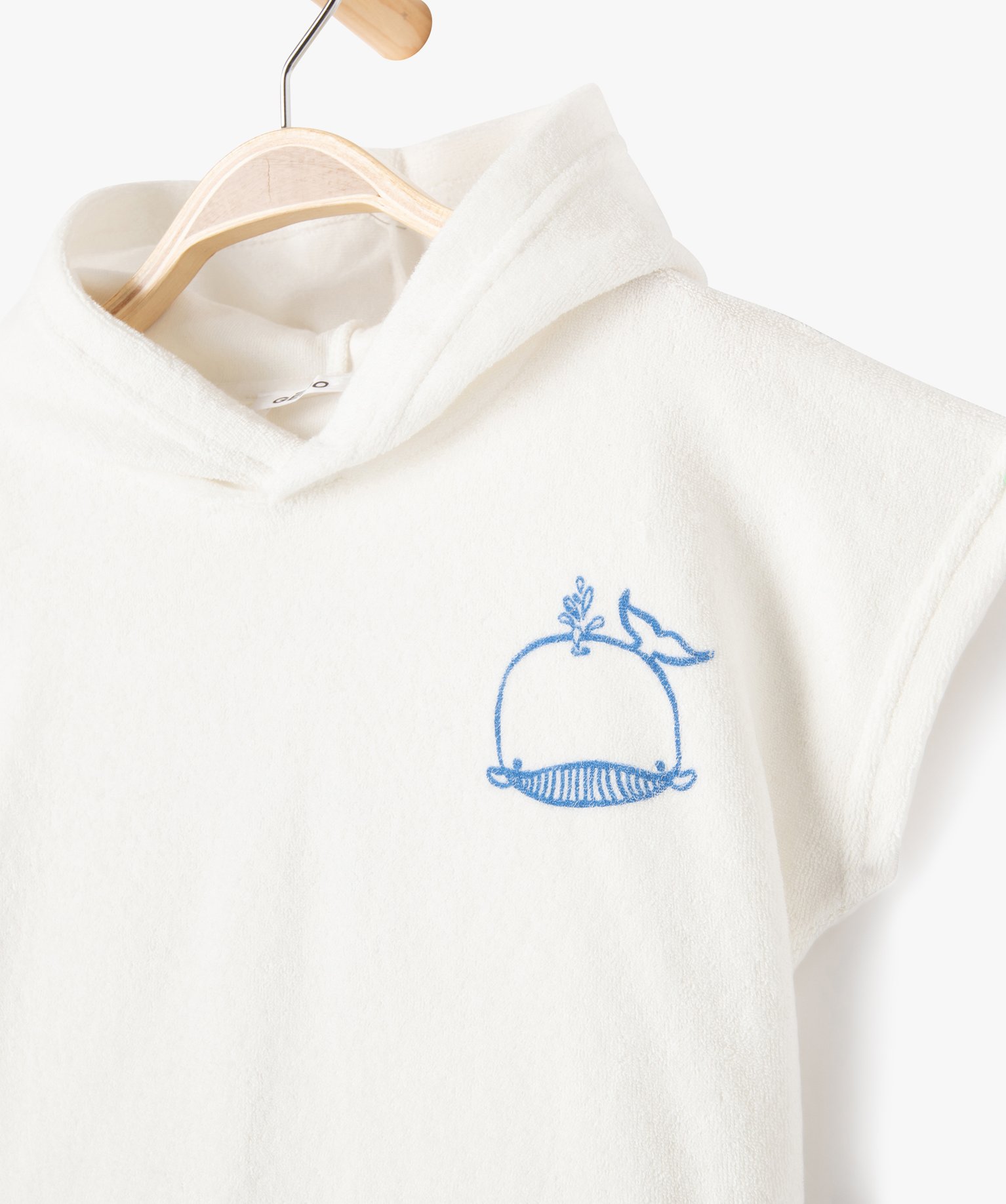 Tee-shirt bébé à manches courtes et capuche en éponge blanc | GEMO