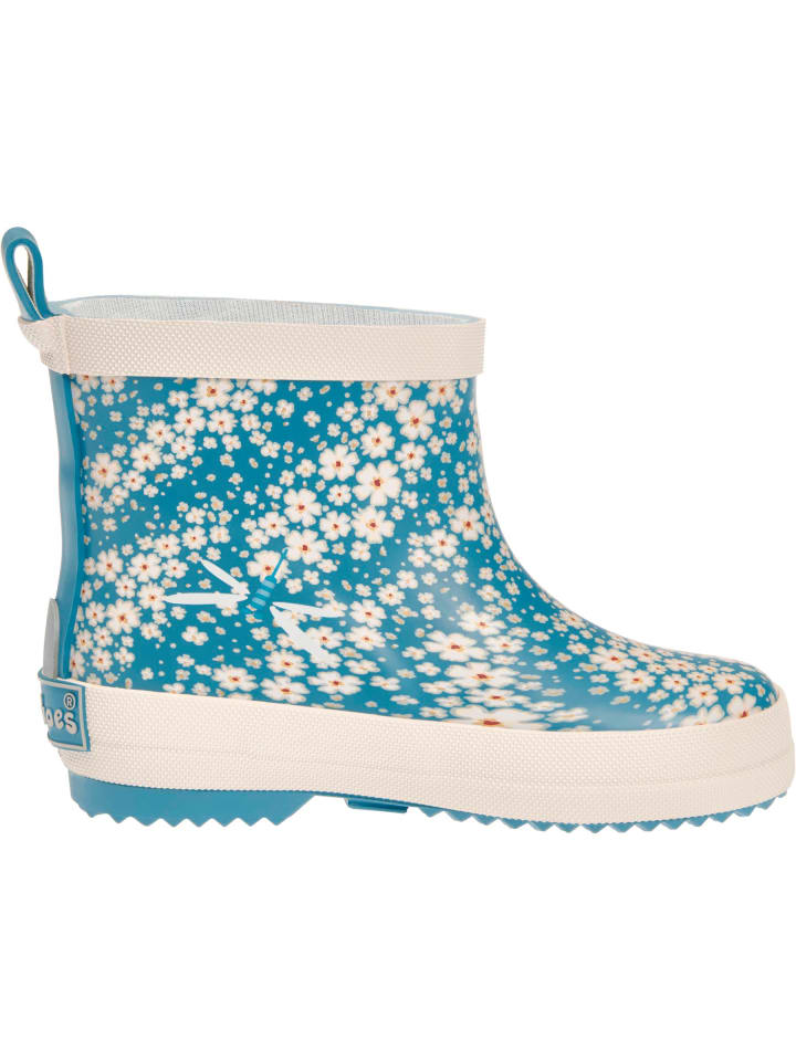 Playshoes Gummistiefel Halbschaft Blumen in petrol günstig kaufen