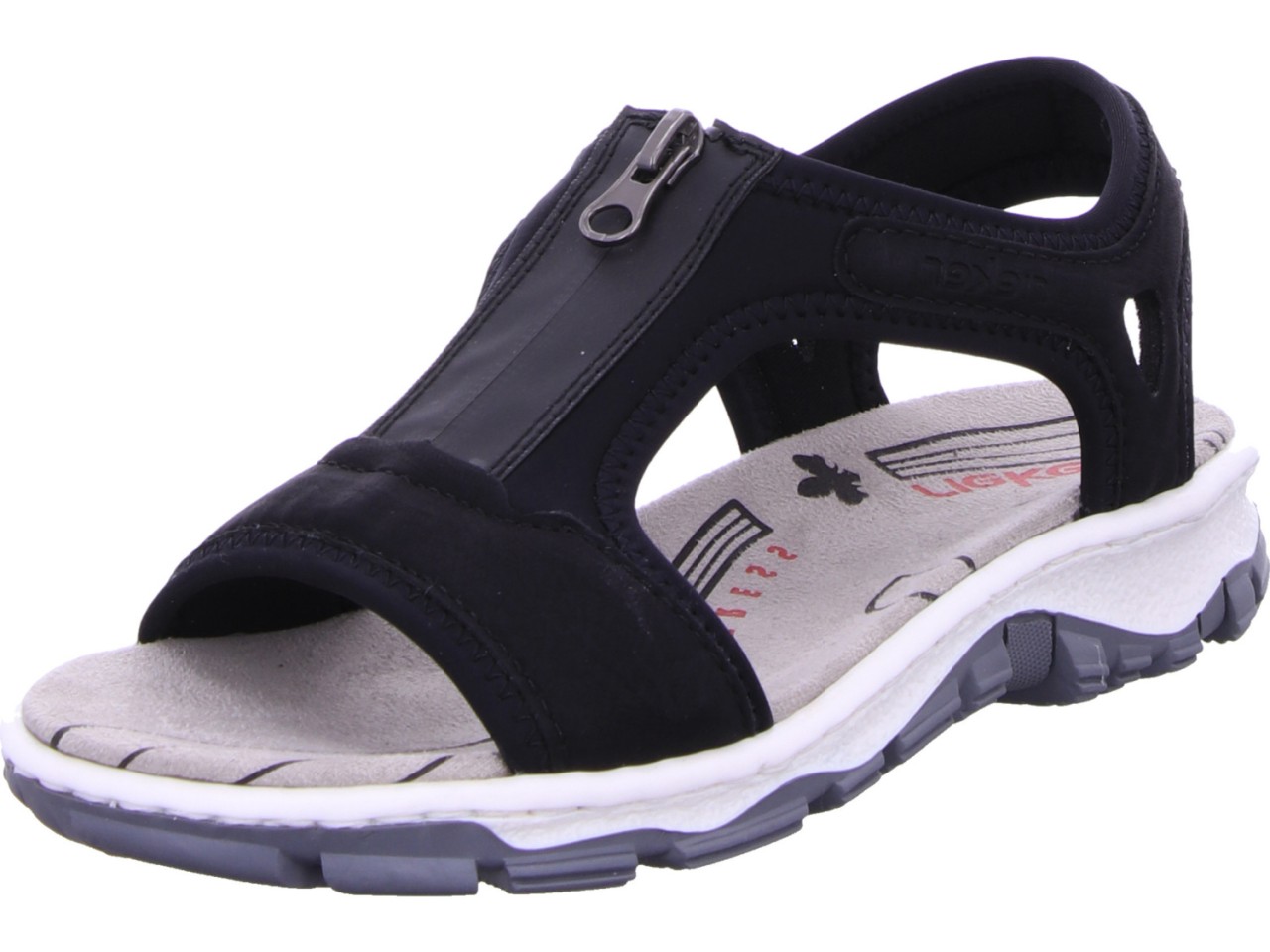 RIEKER Klassische Sandalen schwarz