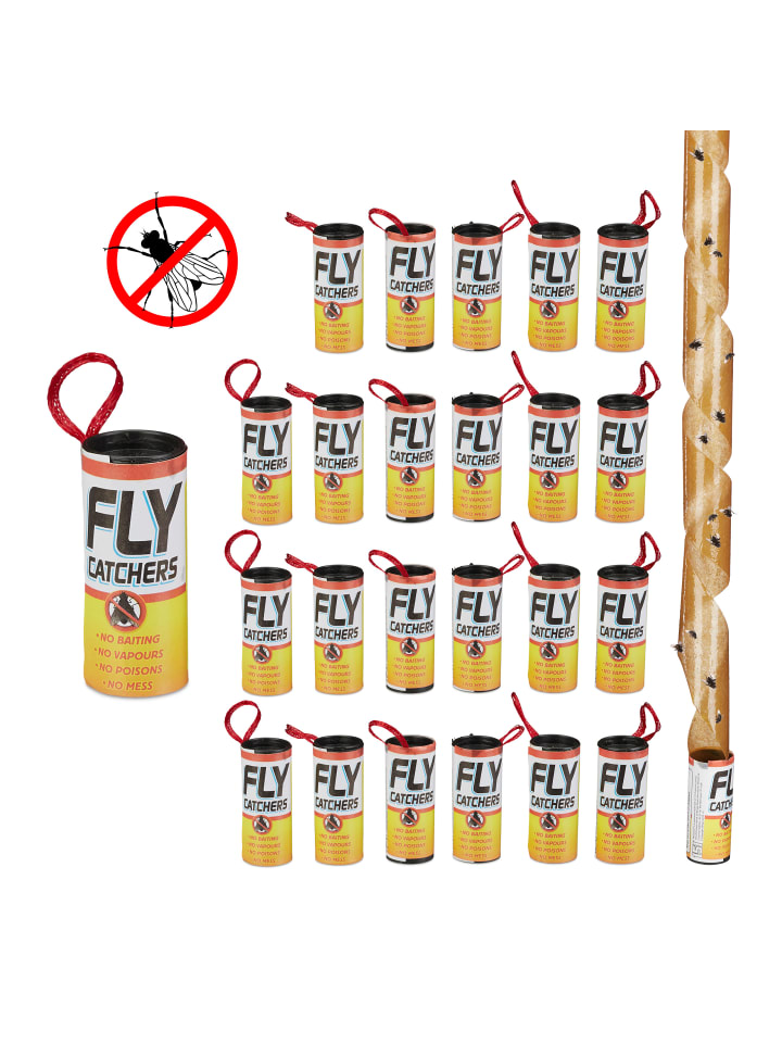 relaxdays 24x Fliegenfänger in Braun günstig kaufen onesize