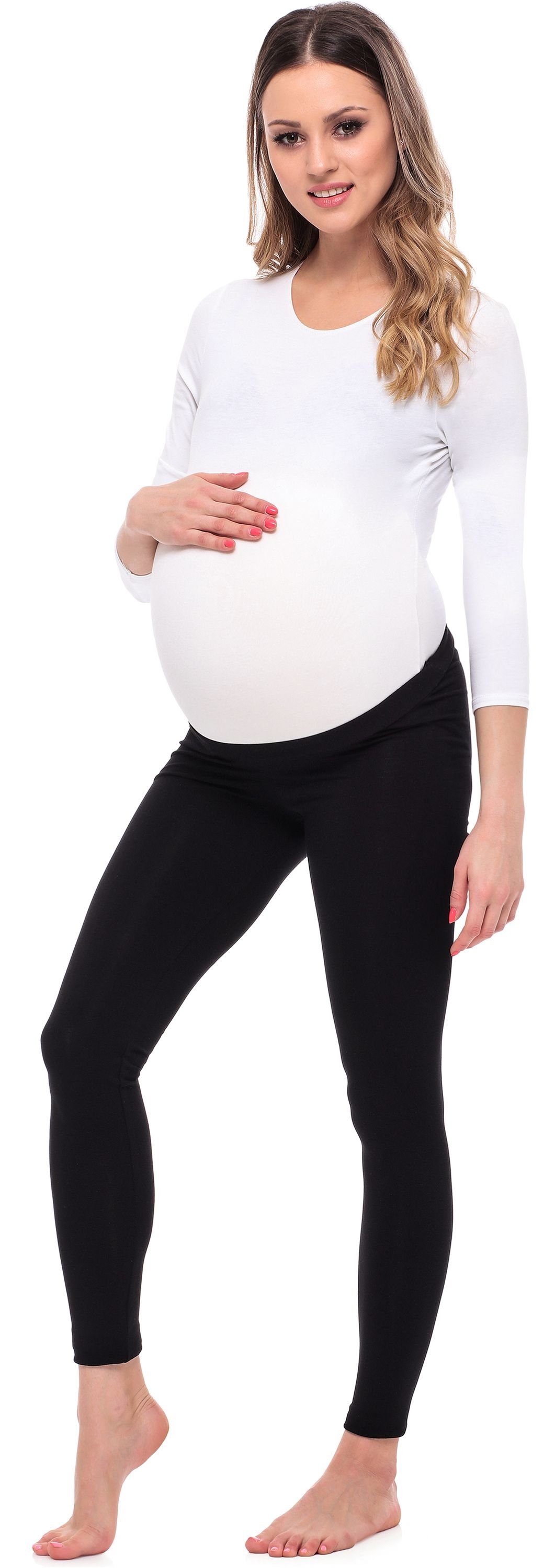 Be Mammy Umstandsleggings Lange Umstandsleggings aus Viskose BE20-253 (1-tlg) elastischer Bund
