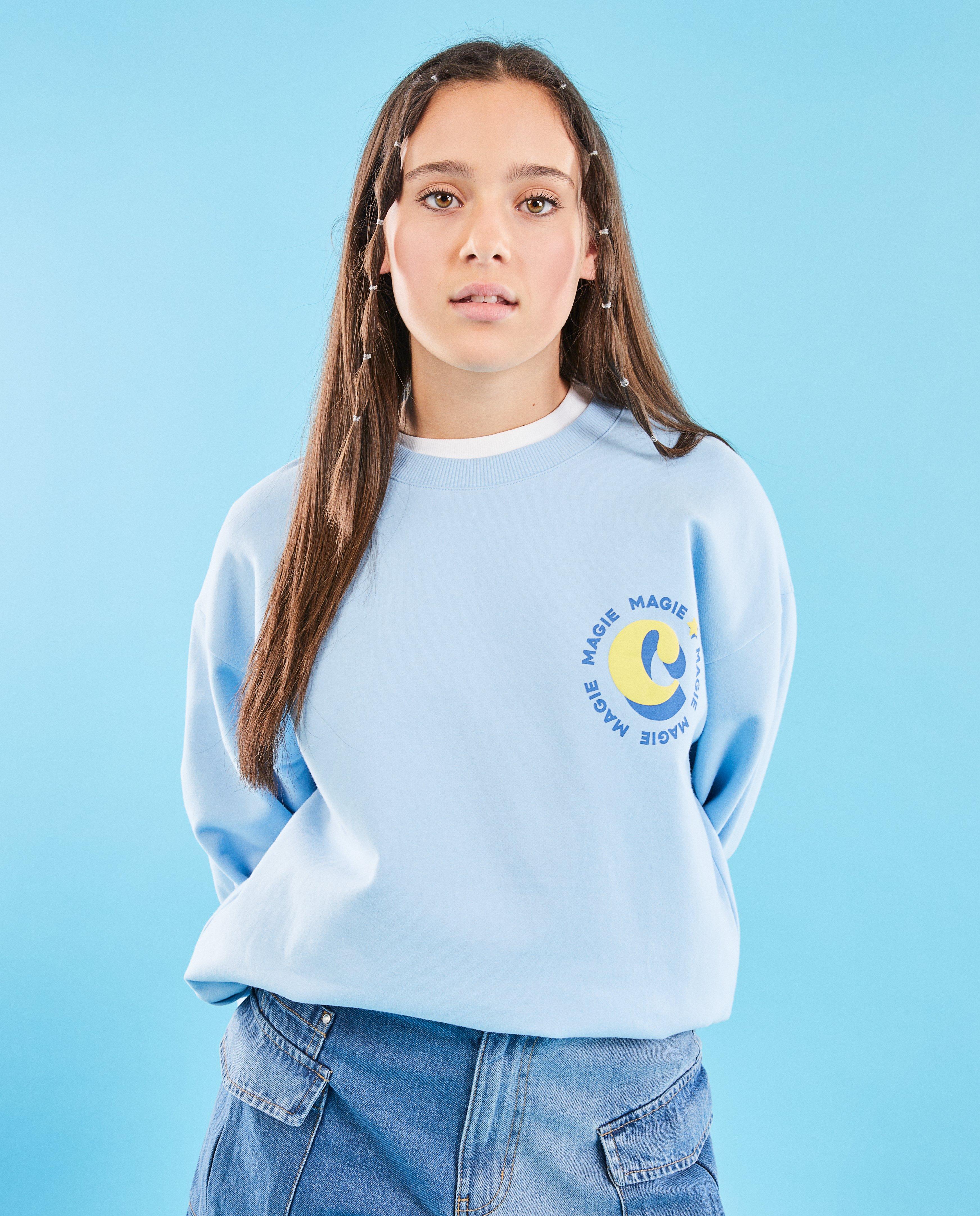 CAMILLE pulóver felirattal, XS-XL világoskék