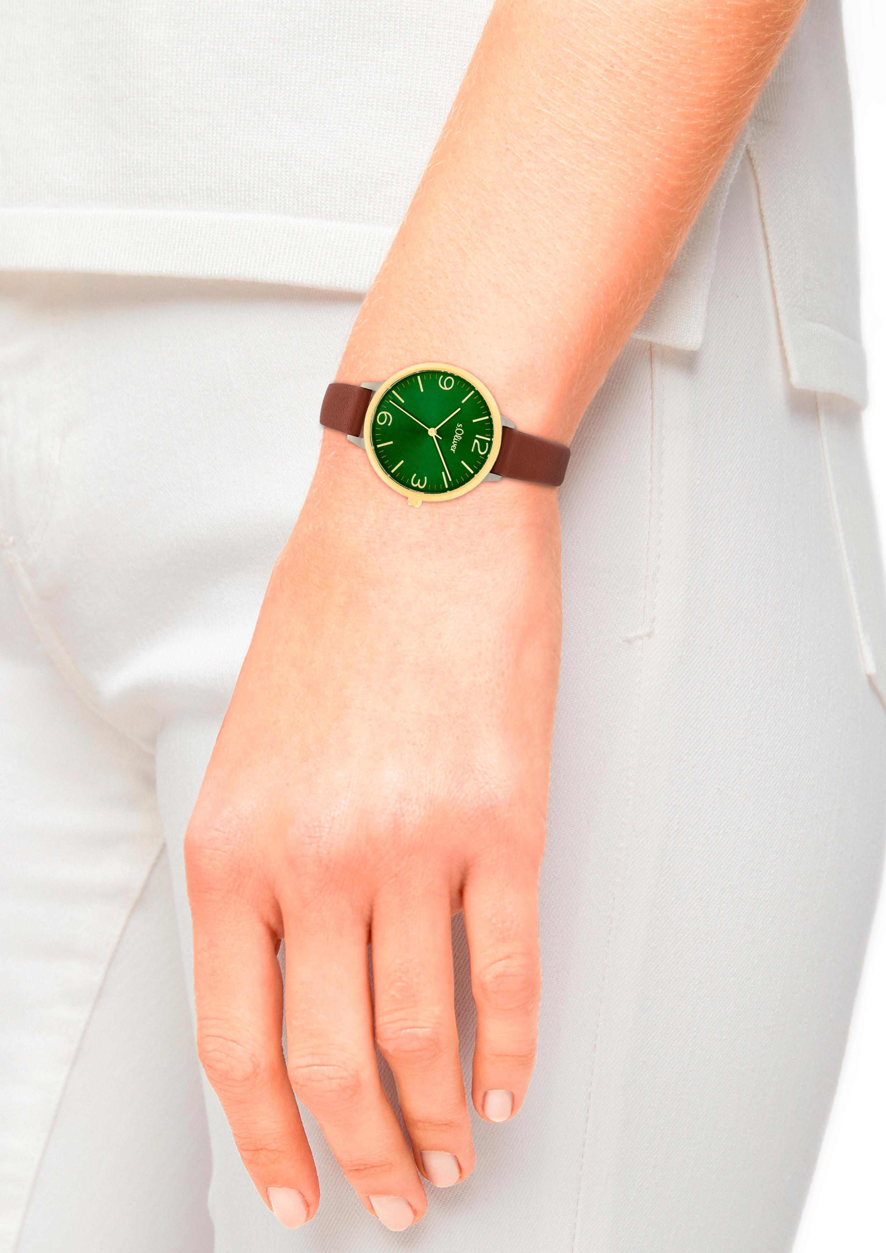 Klassische Armbanduhr mit Lederband  6006332-89B0