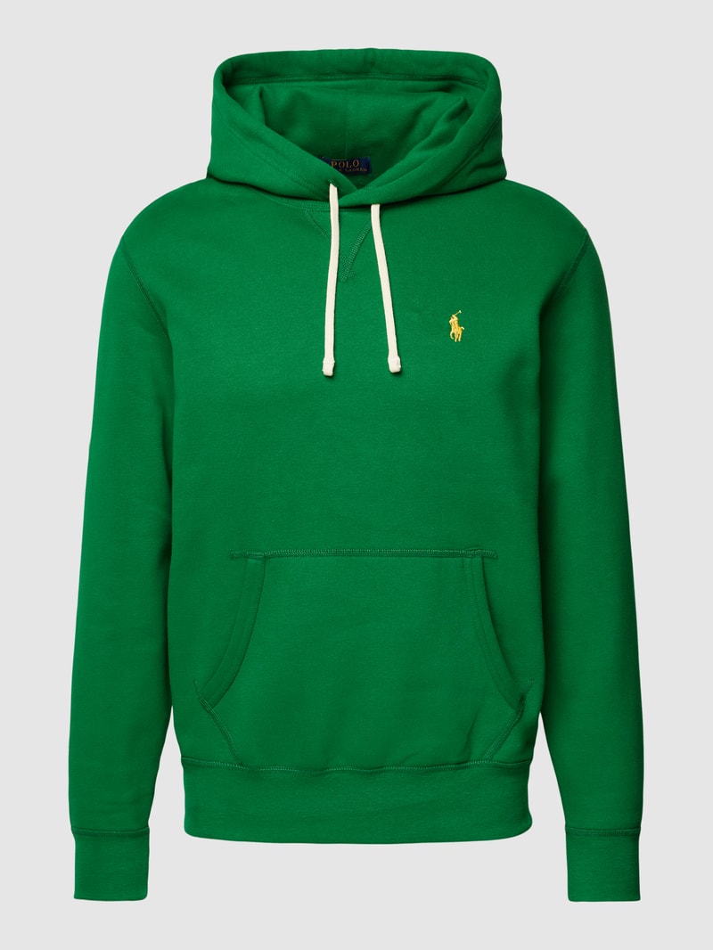 Hoodie mit Label-Stitching in grün