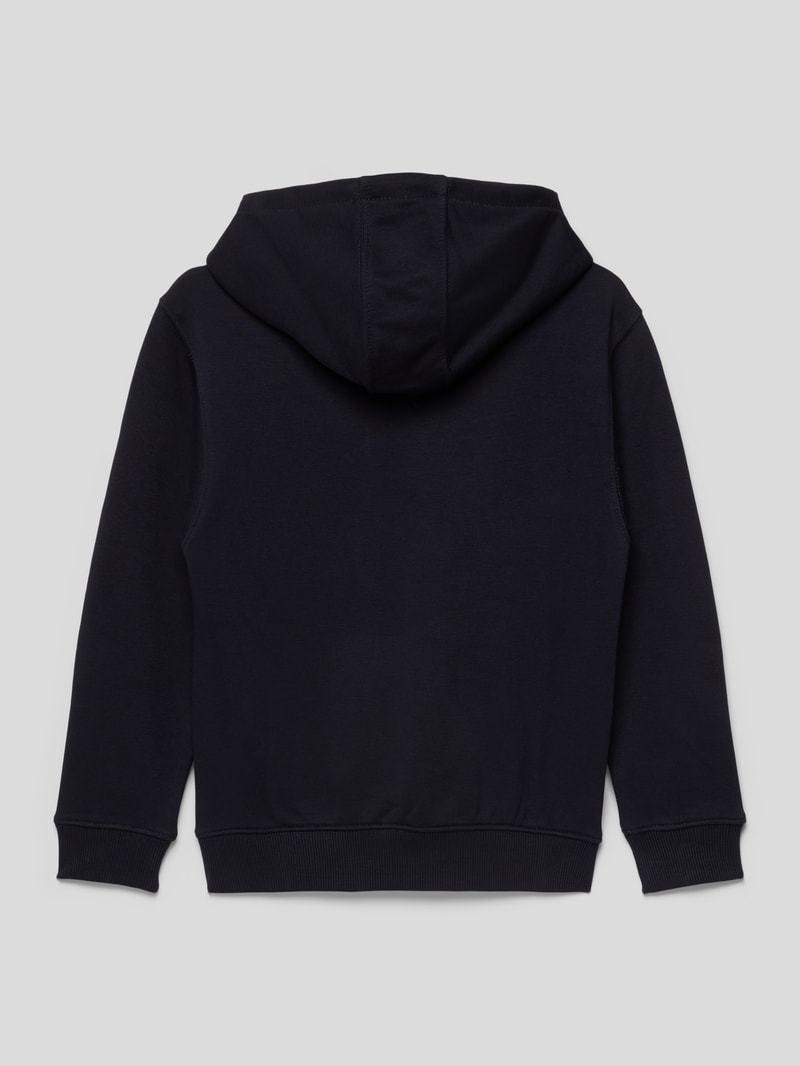 Hoodie mit Label-Stitching Modell 'ARCHED' in marineblau