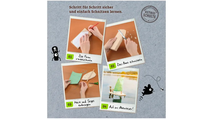 KOSMOS - Schnitzen Komplett-Set, Mit Lindenholz-Block und kindgerechter Anleitung zum sofort Loslegen